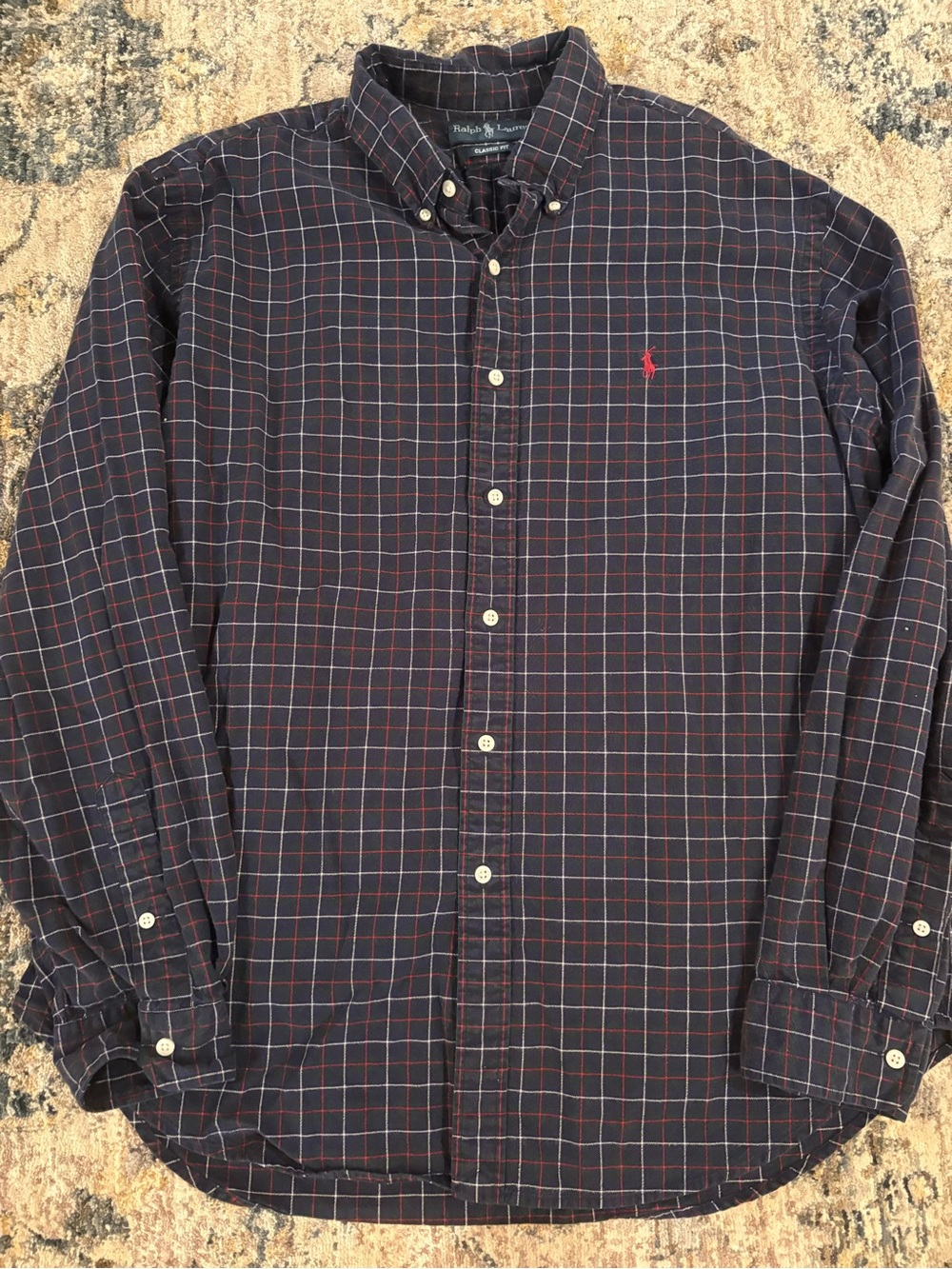 Ralph Lauren Shirt Mens XL Plaid Flannel Long Sleeve Button Down Classic Fit